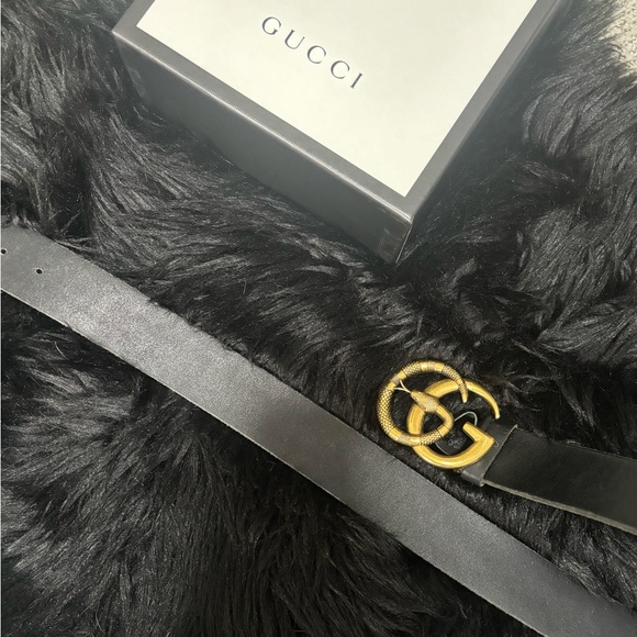Gucci Men’s Belt Leather with Double G Buckle with Snake. - Picture 5 of 6